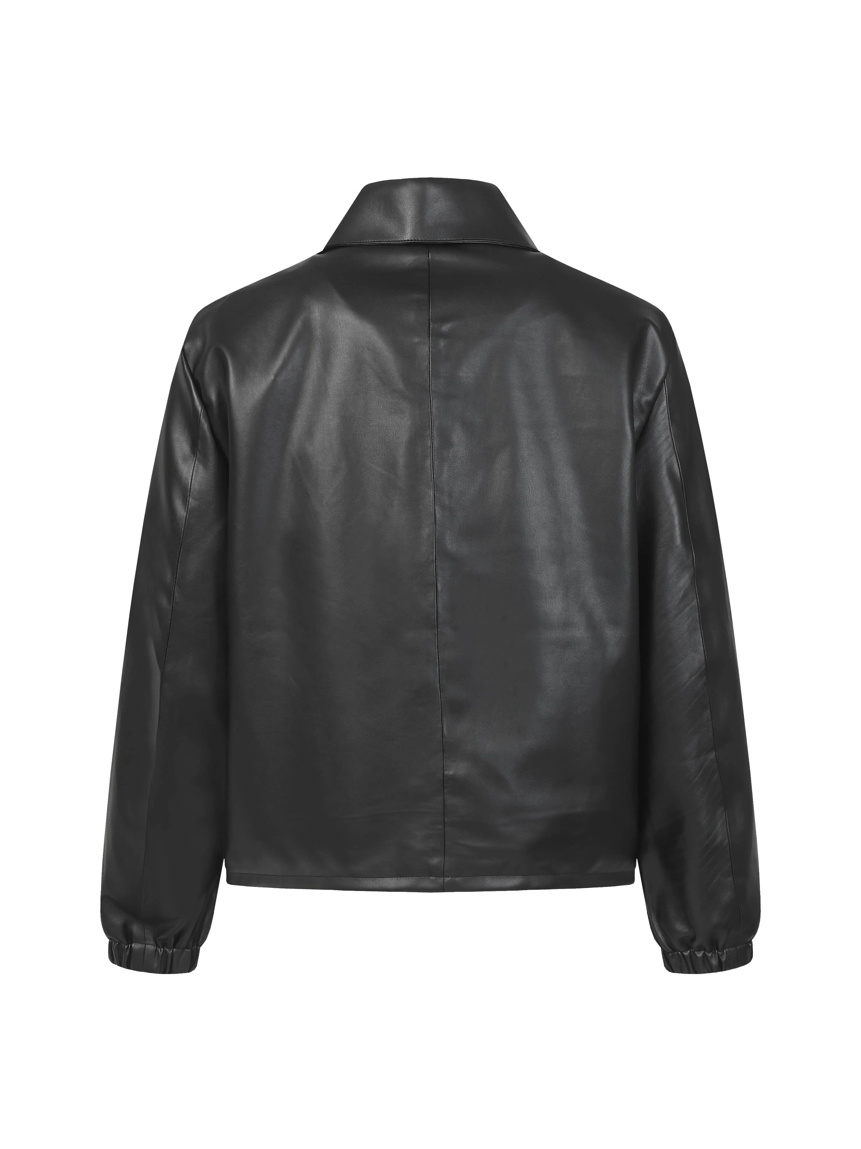 P540 Chrome Heart*/Chrome Heart Hardware Cross Leather Snap Button Jacket Originally purchased for 84,300, the fabric is made of black pebbled two-layer cowhide, customized silk jacquard logo lining, embroidery is processed by TAJIMA machine, patch embroidery technology, imported template machine shape on the back, customized genuine leather trademark, customized genuine leather size, customized 5.8cm metal logo mark, customized 18mm four-button buckle, customized 18mm two-button button, a full set of three-label accessories, exclusively produced.  Size：S/M/L/XL